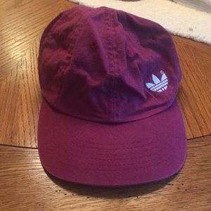 Burgundy Adidas ball cap